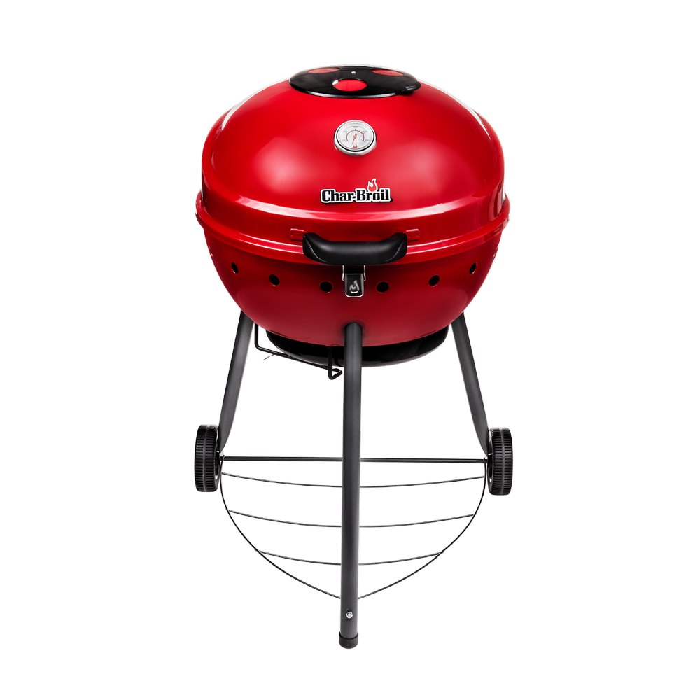 Barbacoa carbon portatil de acero/porcelana kettleman roja