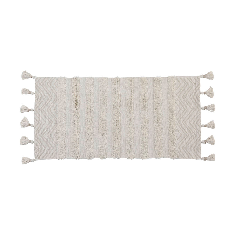 Alfombra para baño de algodón/fibras mixtas 45x90 cm beige tendance