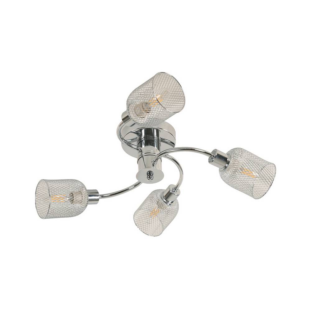 Lampara de techo cromo 4 luces e14