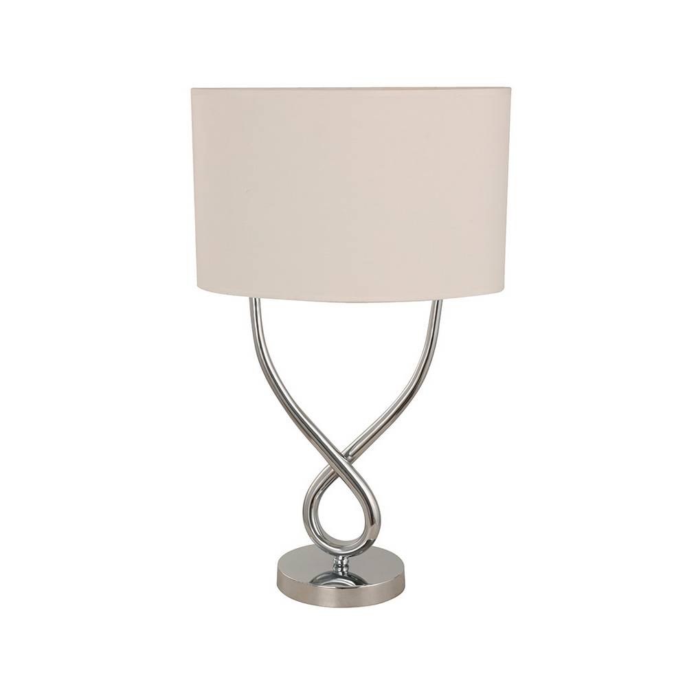 Lampara de mesa cromo 2 luces e27