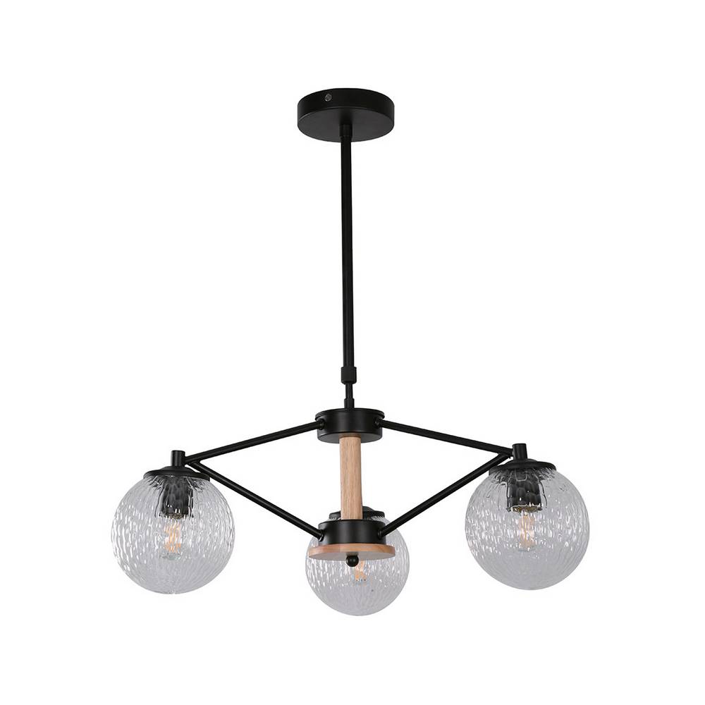 Lampara colgante negro 3 luces e27