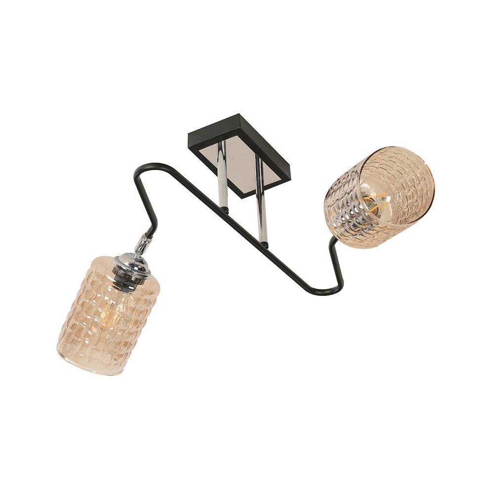 Lampara colgante negro 2 luces e27