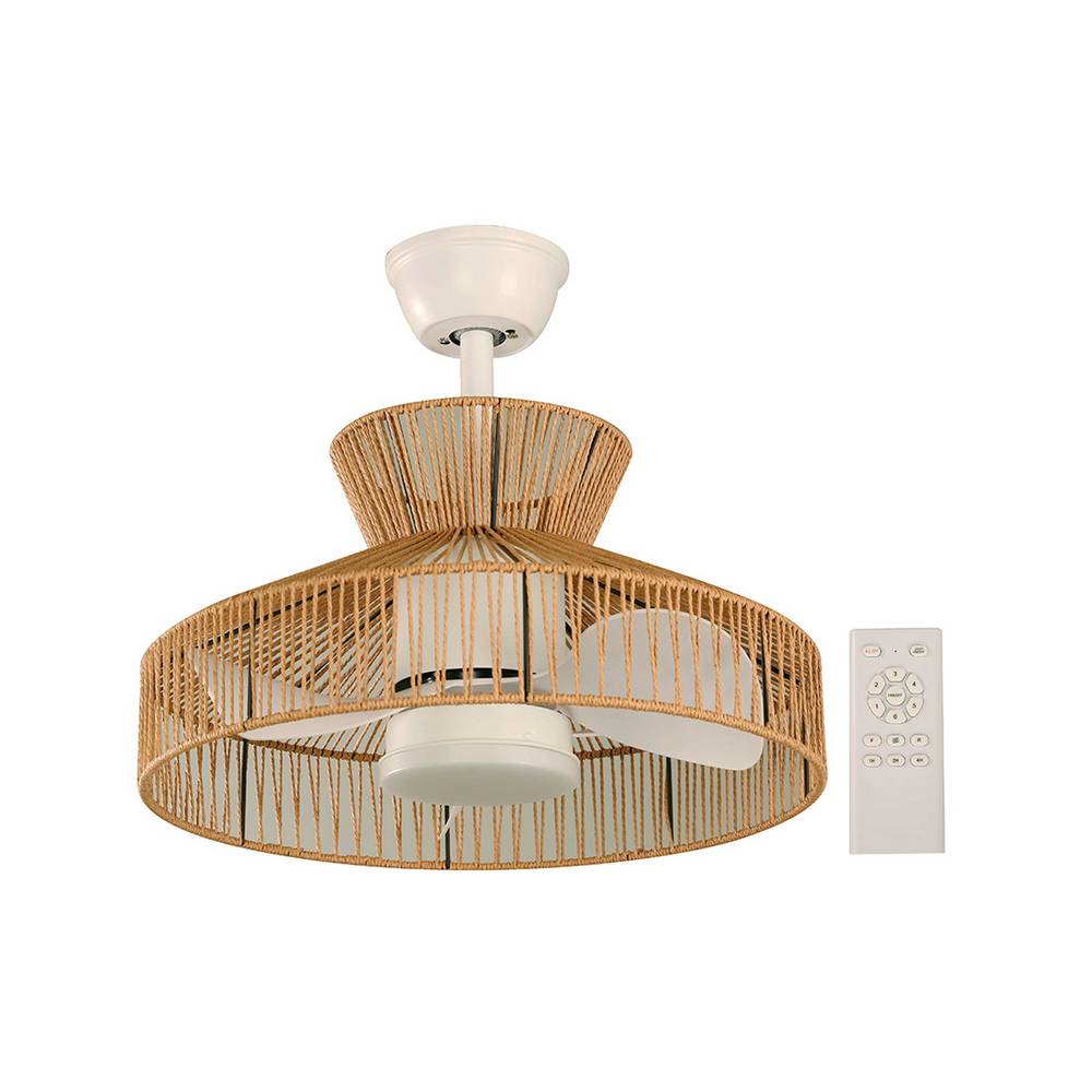 Lampara rattan led 18w con ventilador interno