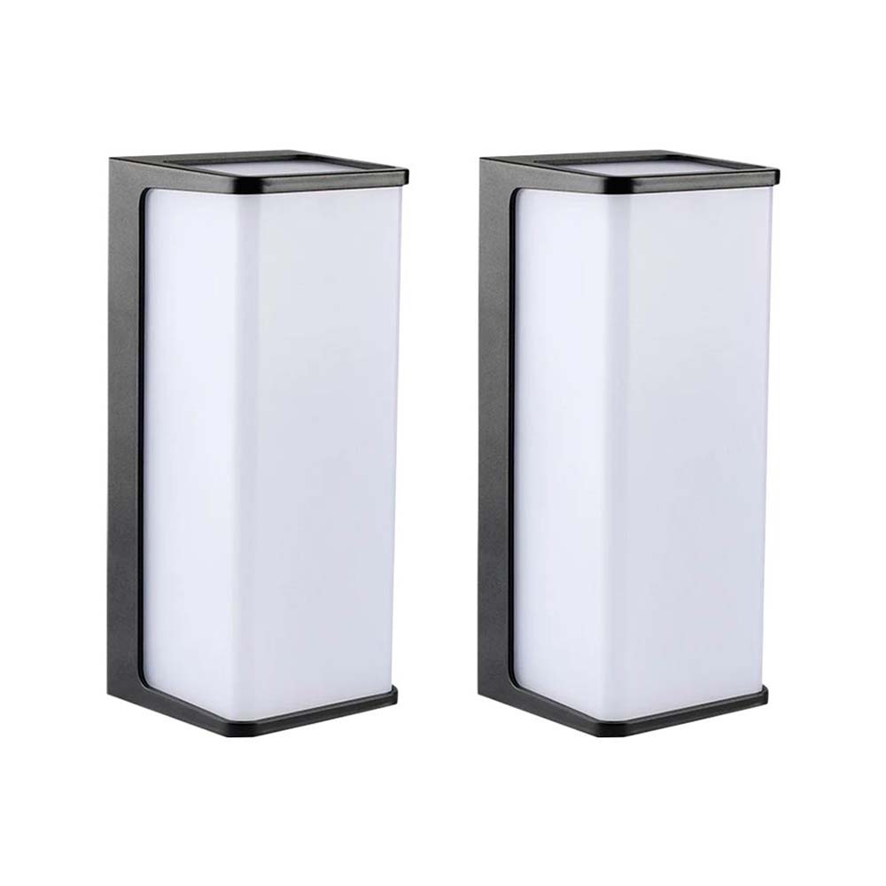 Lampara de pared led exterior cilindrica negra 12w