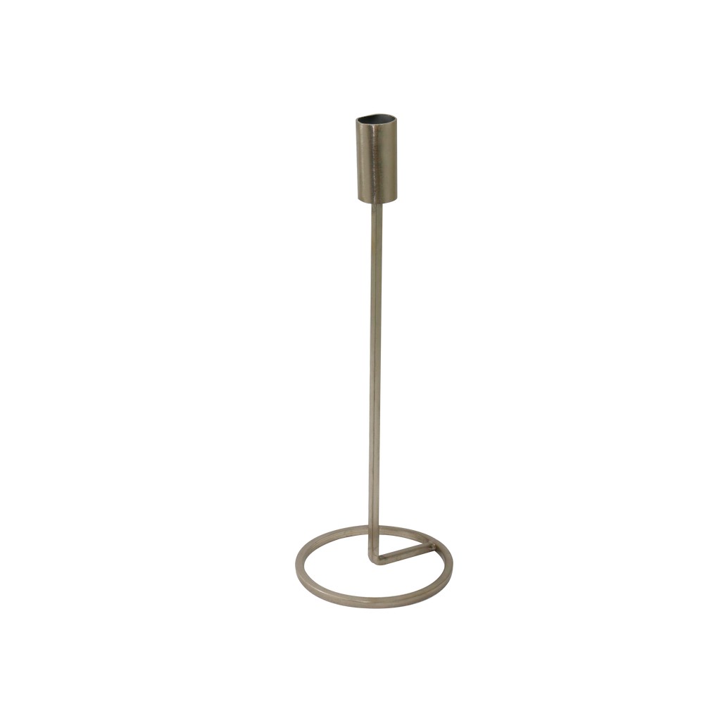 Portavela 31 cm plateado
