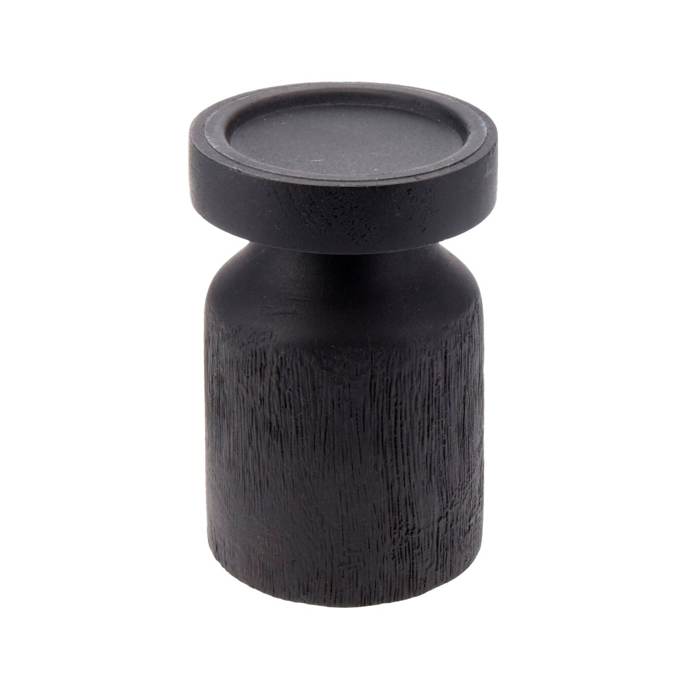 Portavela de madera 15 cm negro