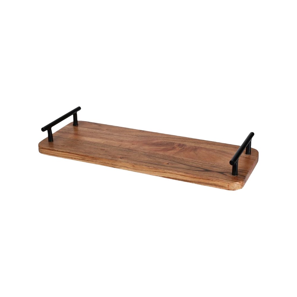 Bandeja decorativa rectangular de madera