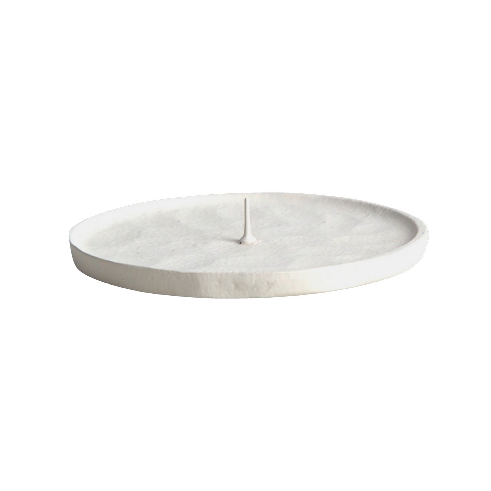 Base redonda para vela 10.5x1.8 cm blanca