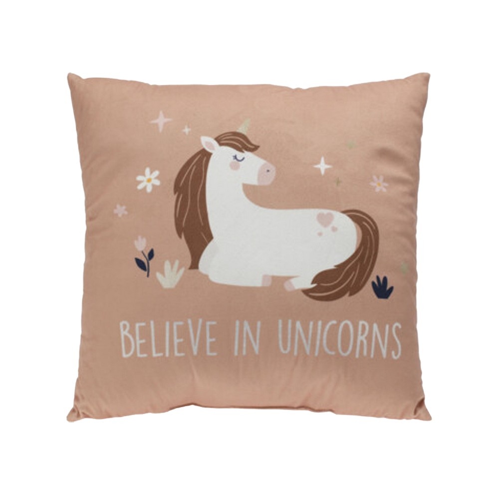 Cojin decorativo 40x40 cm cafe unicornio