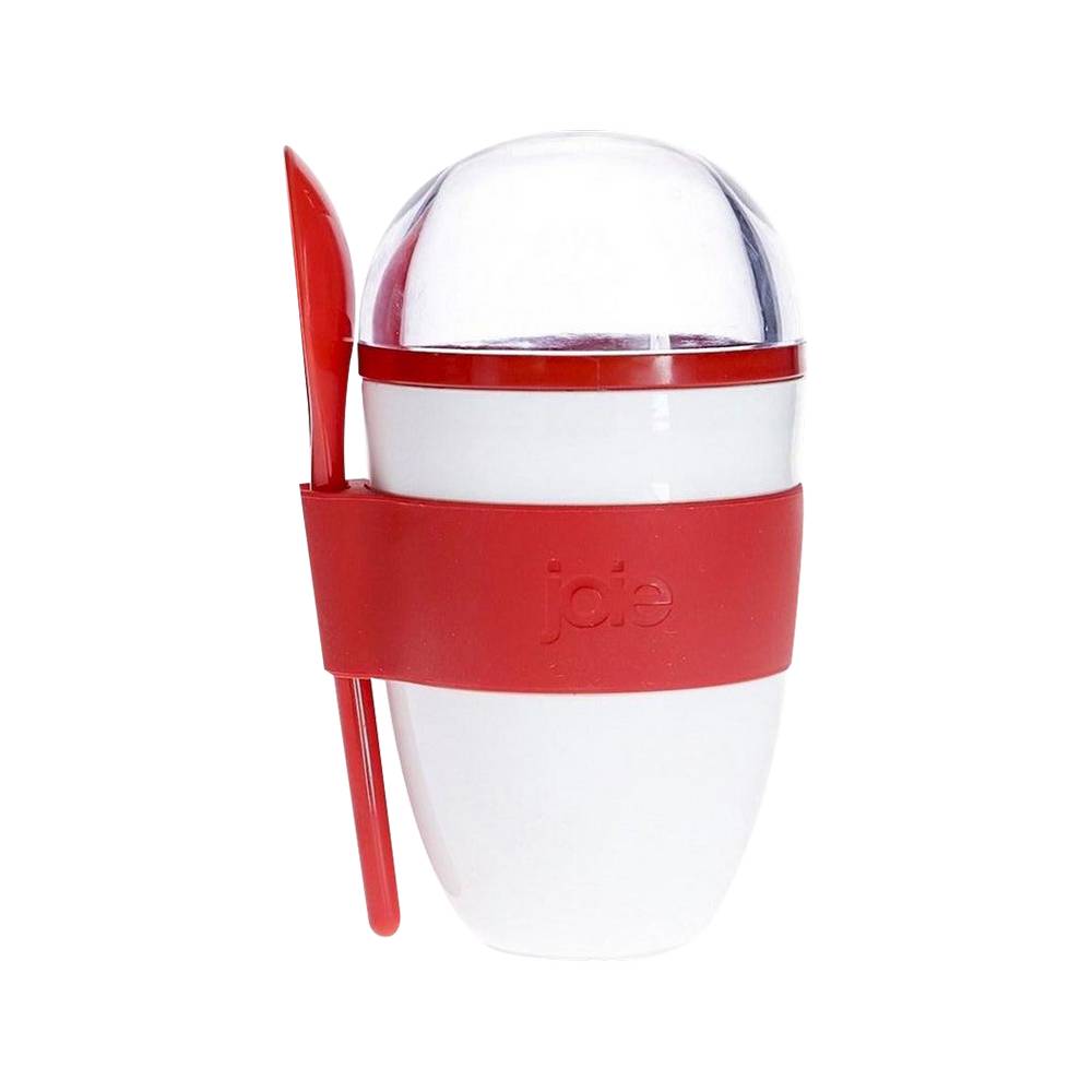 Deposito plastico para yogurt rojo on the go