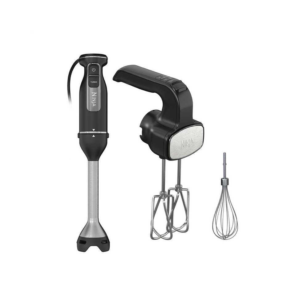 Batidora de mano electrica de acero inox 3 en 1 negro 7 piezas