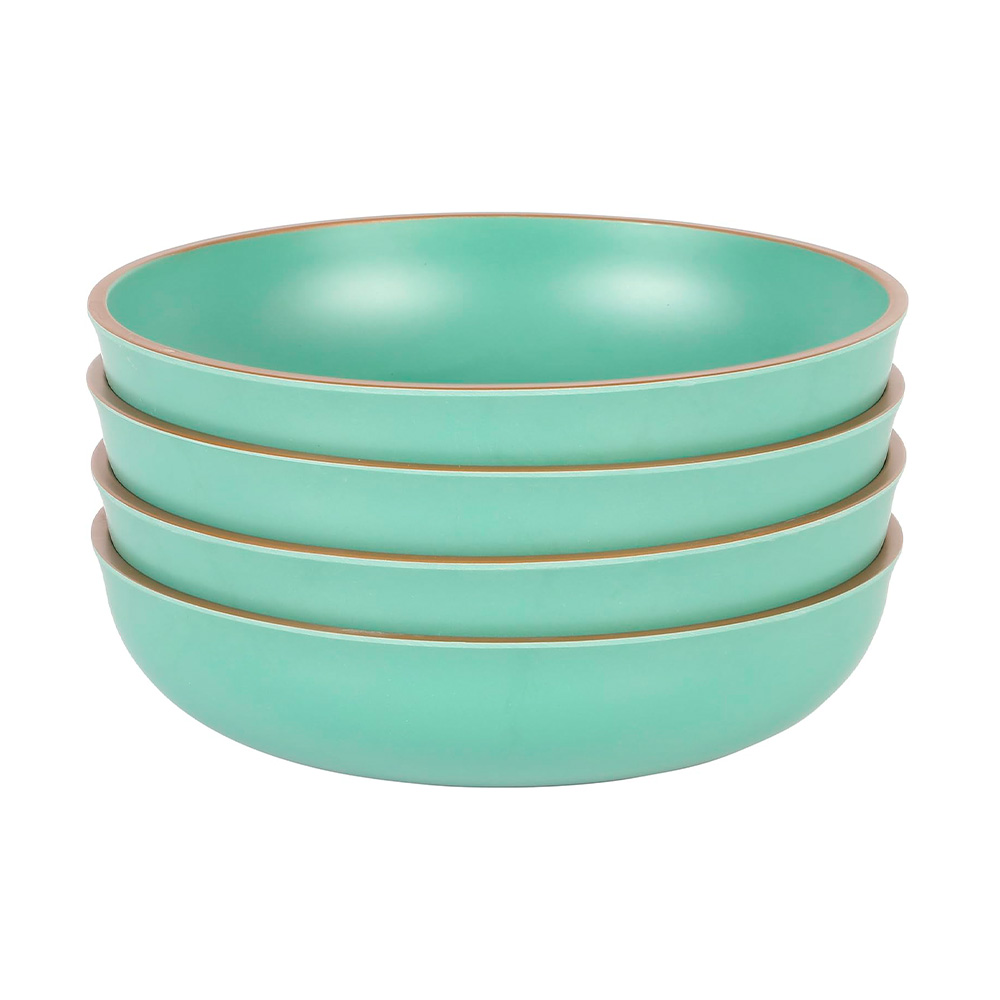 Bowl redondo de melamina 21.59 cm verde mate 4 pzas