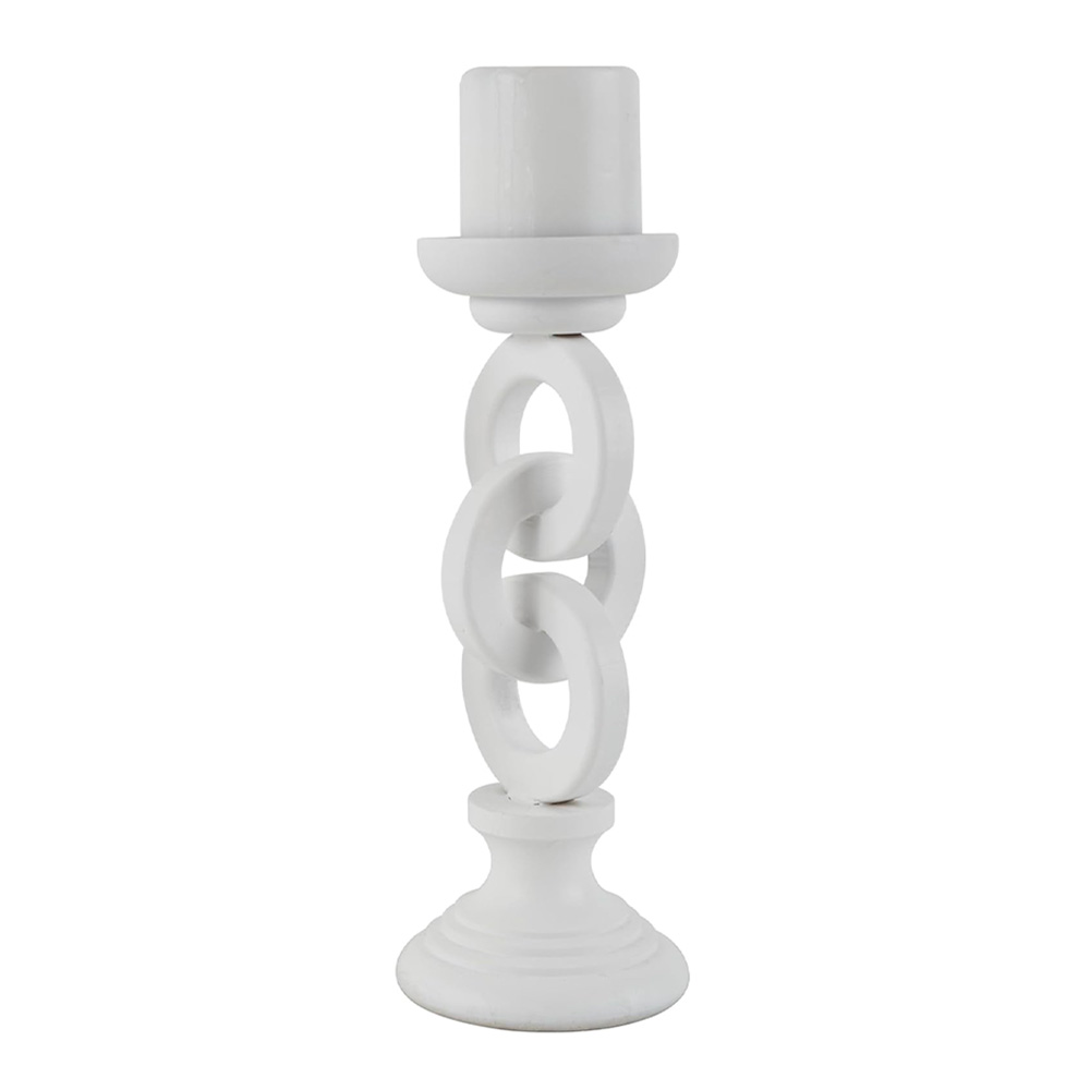 Candelabro de madera blanco 13 pulgadas