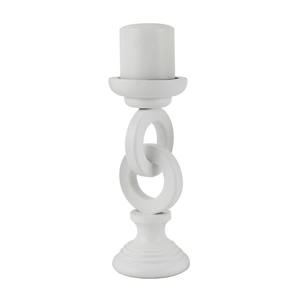 Candelabro de madera blanco 11 pulgadas