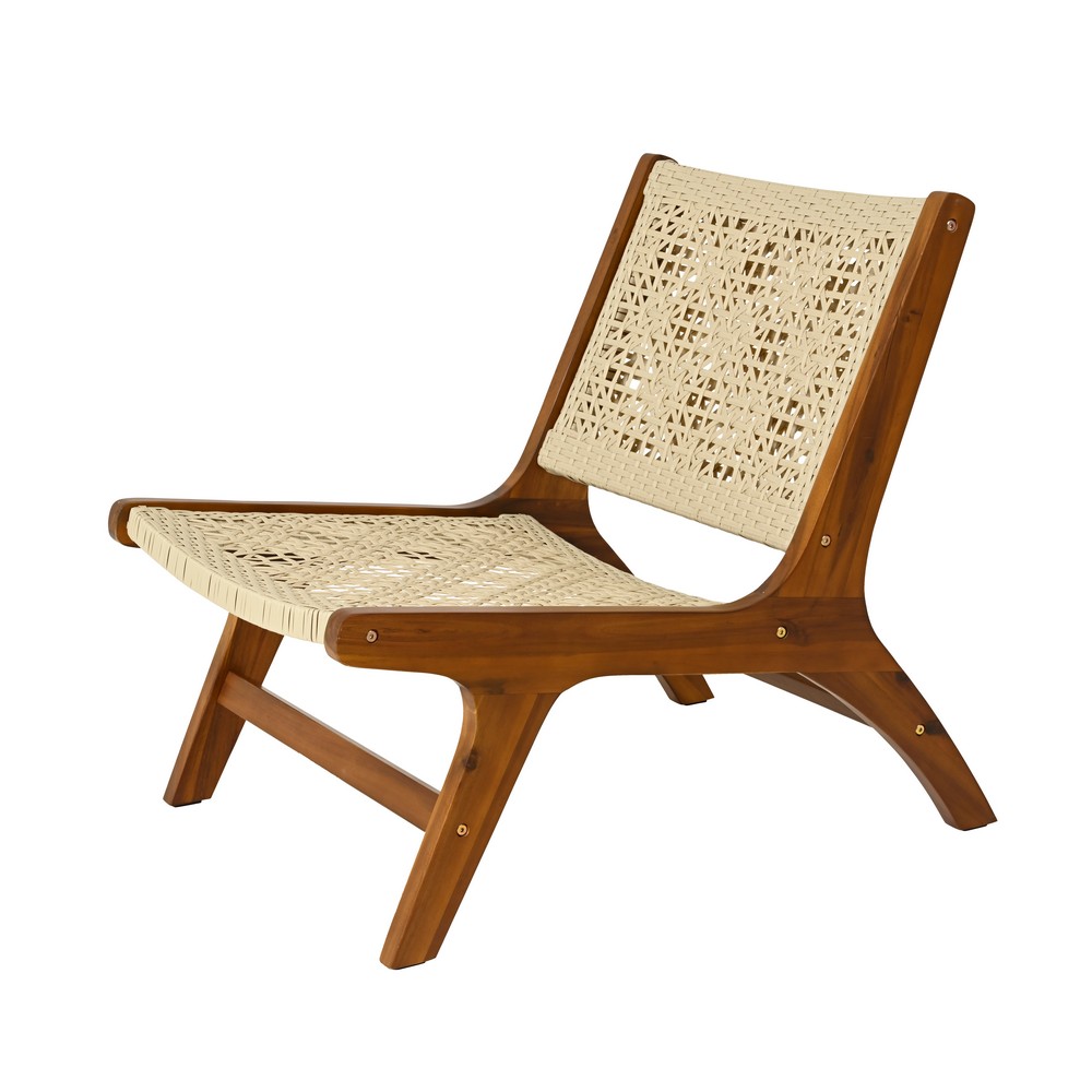 Silla de madera 81 x 60 x 72 cm blanca/café