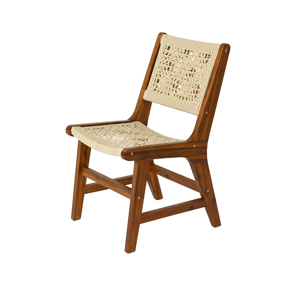 Silla de madera 57 x 48 x 87 cm blanca/café