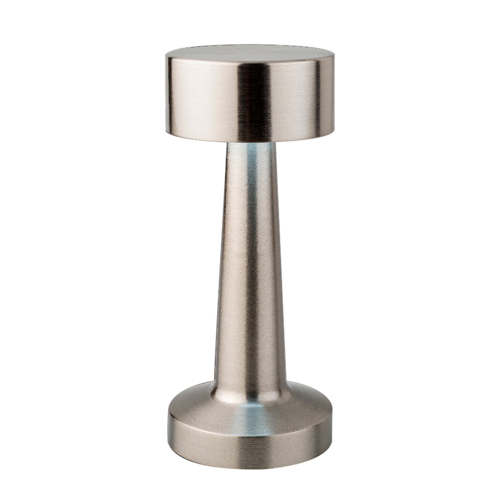 Lampara decorativa de mesa de acero 21 cm plateada