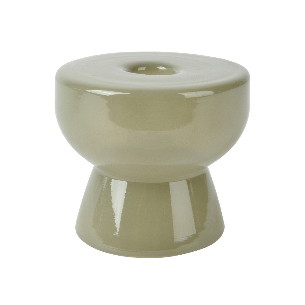 Portavela de vidrio 9 cm verde
