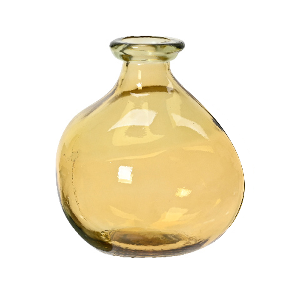 Florero decorativo de vidrio 18 cm amarillo