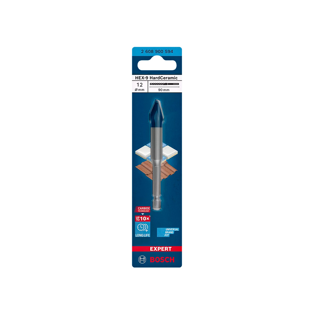 Broca para ceramica hex -9 12x90 milimetros