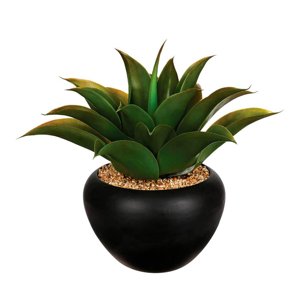 Planta artificial con maceta de ceramica 37 cm aloe vera