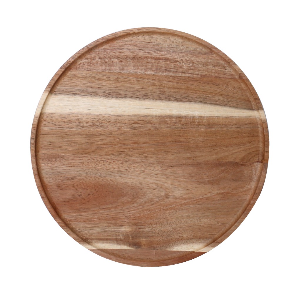 Plato decorativo redondo de madera 30 cm acacia cafe