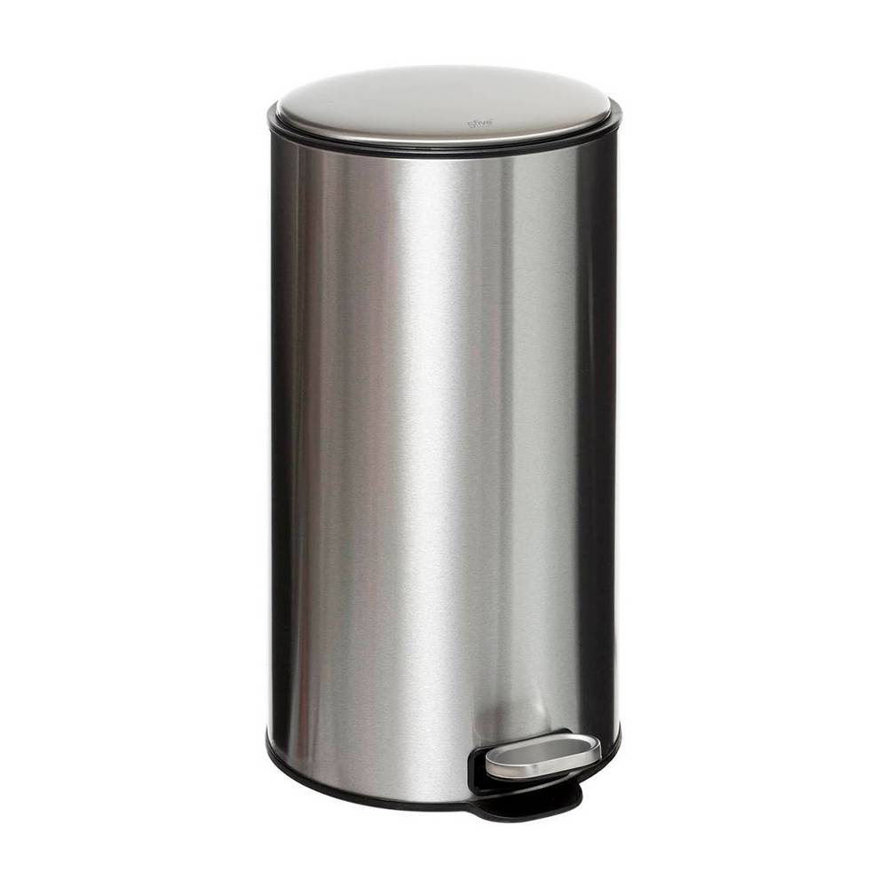 Basurero con pedal de acero inox 30 l delta plateado