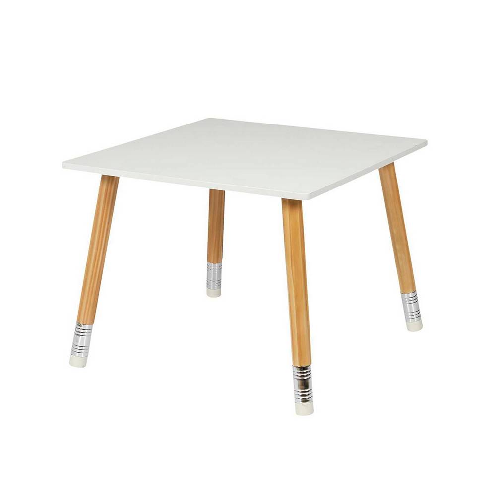 Mesa infantil de madera 55x42x34 cm blanca/beige 3 piezas