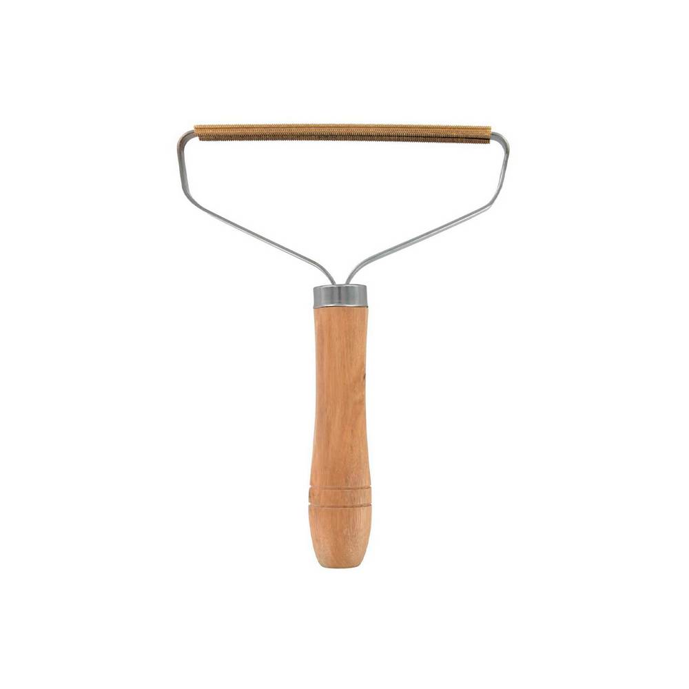 Cepillo para eliminar pelusa de metal con mango de madera