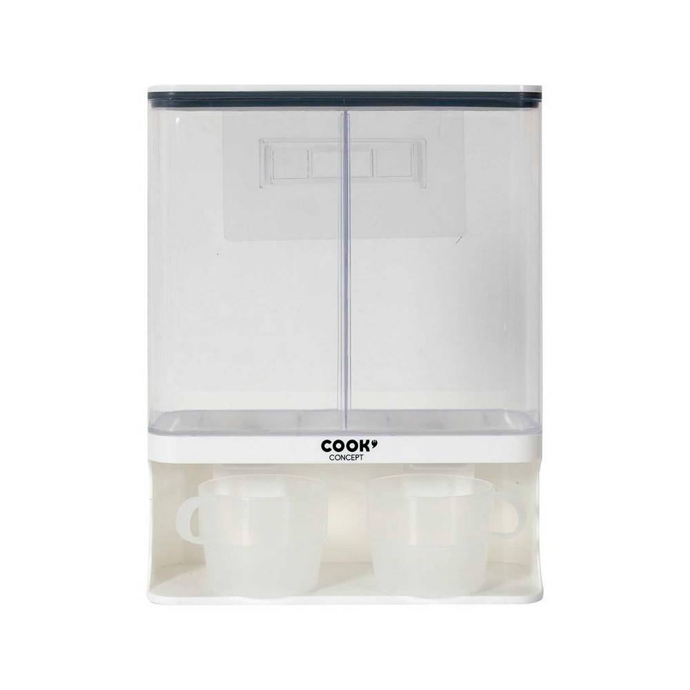Dispensador para alimentos 2 compartimentos plástico 1.5 l 3 pzas