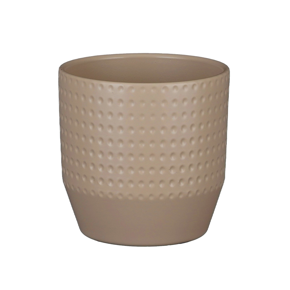 Maceta decorativa de cerámica 13 cm nola taupe