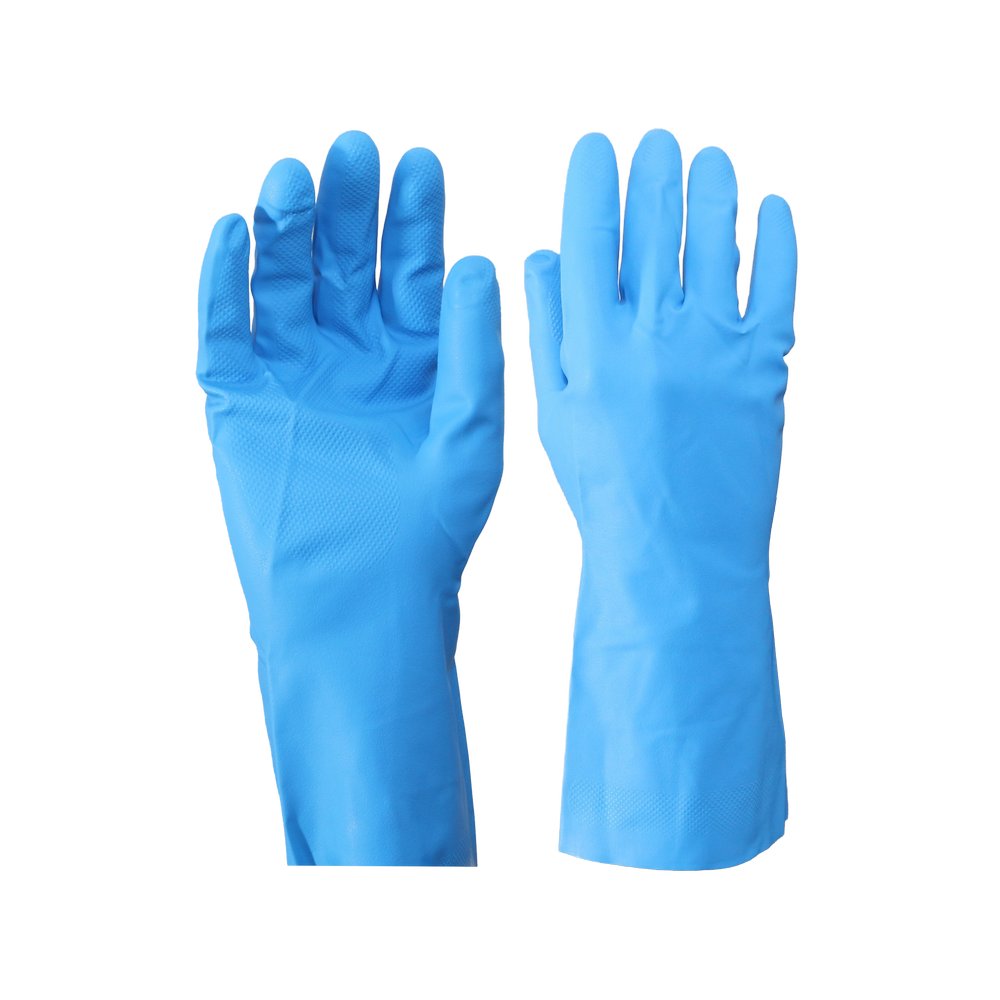 Guantes de nitrilio talla 8 (m) flocado azul