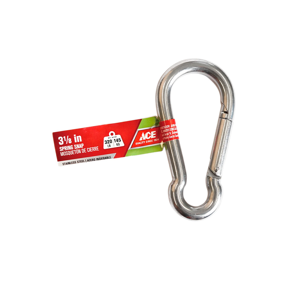 Gancho de resorte 7-16x3 1-8 pulg inoxidable 145.15 kg