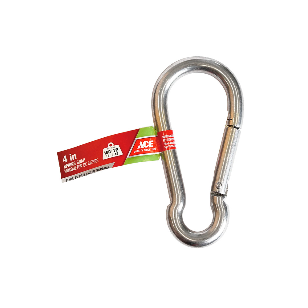 Gancho de resorte 7-16x4 pulg inoxidable
