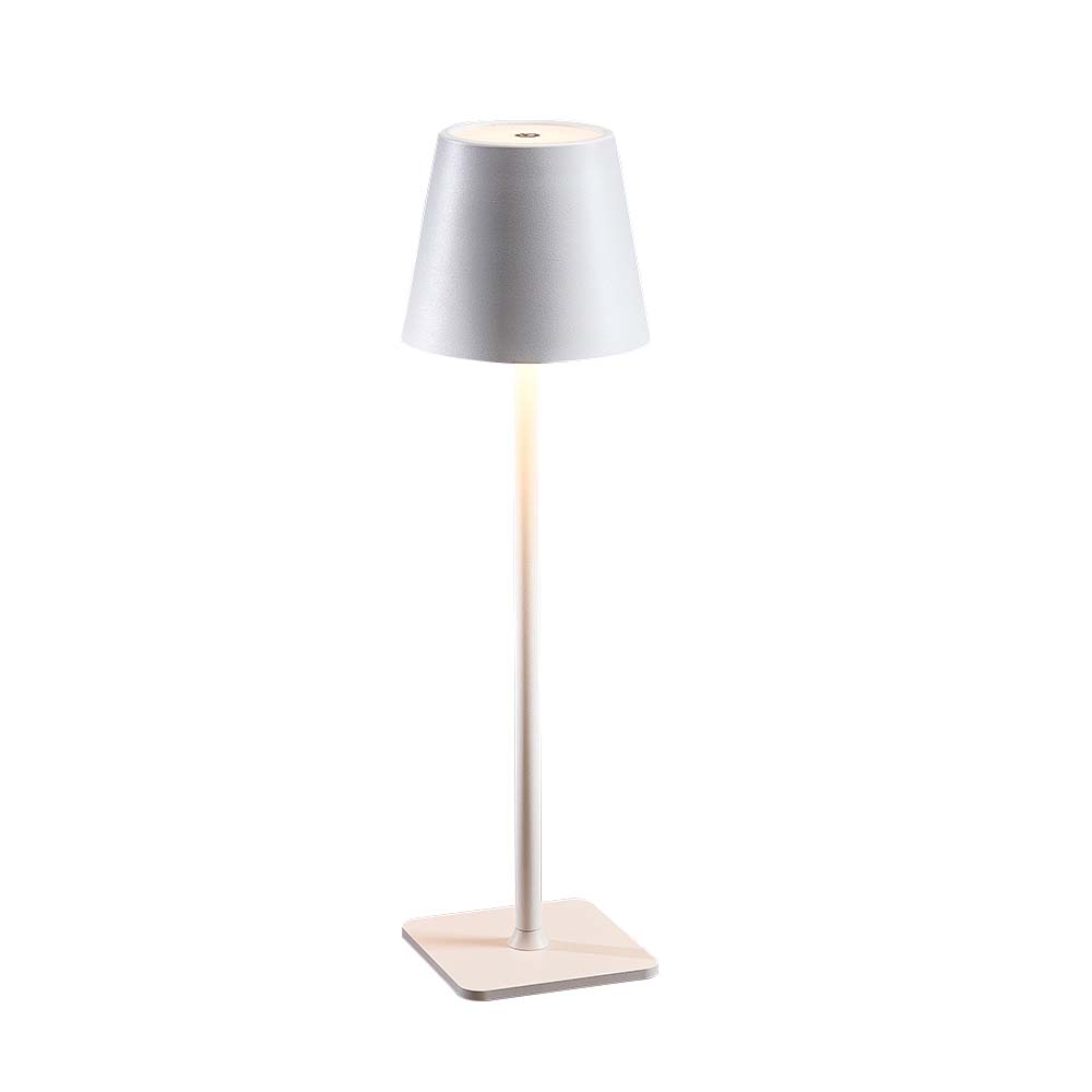 Lampara para mesa led de metal 38 cm blanca