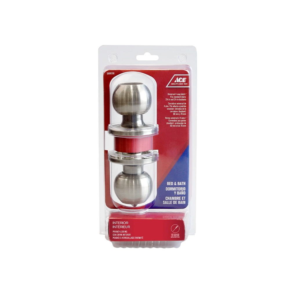 Cerradura dormitorio de pomo con segurolatón envejecido pestiño 60-70mm