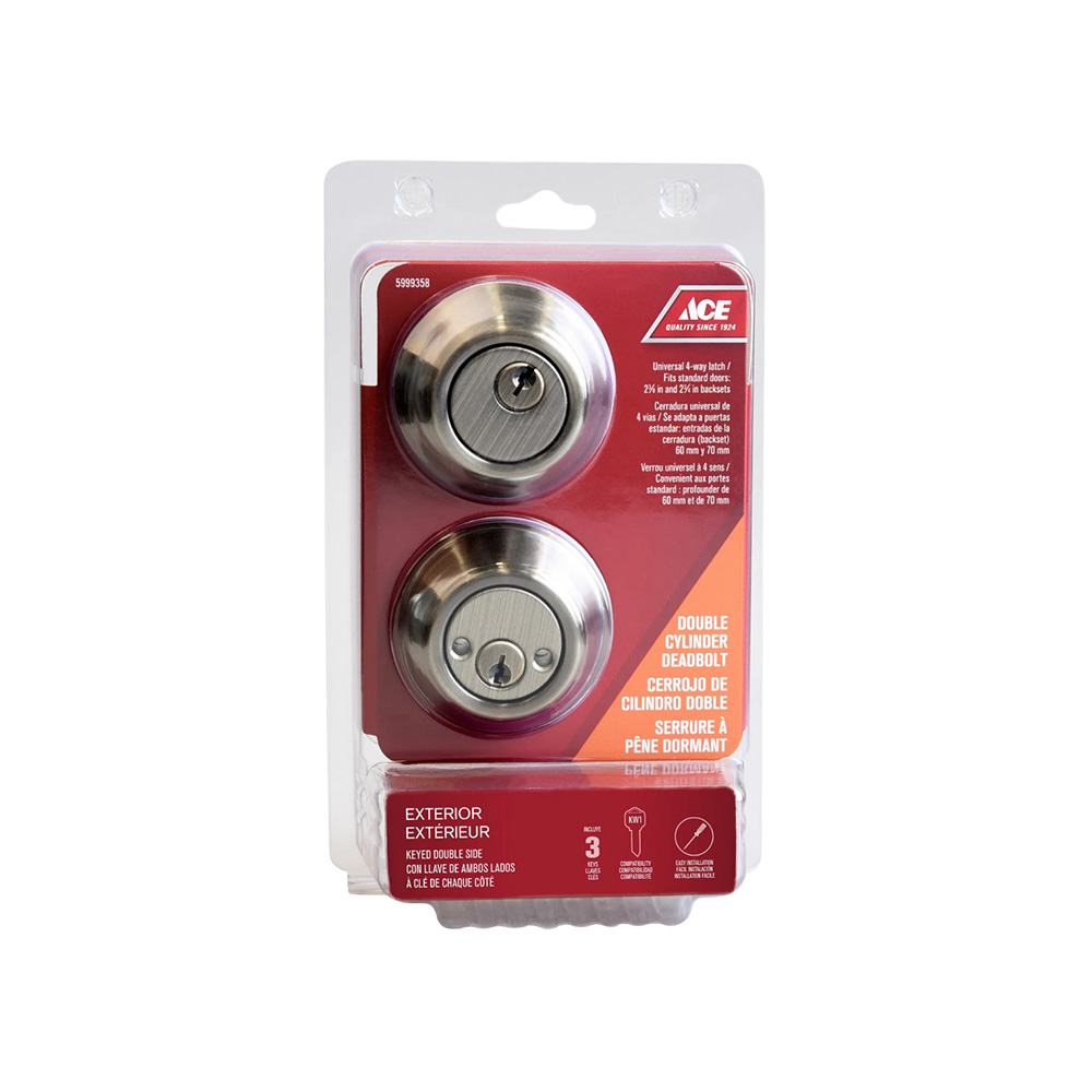 Cerrojo doble cilindro con llave latón envejecido pestiño 60-70mm