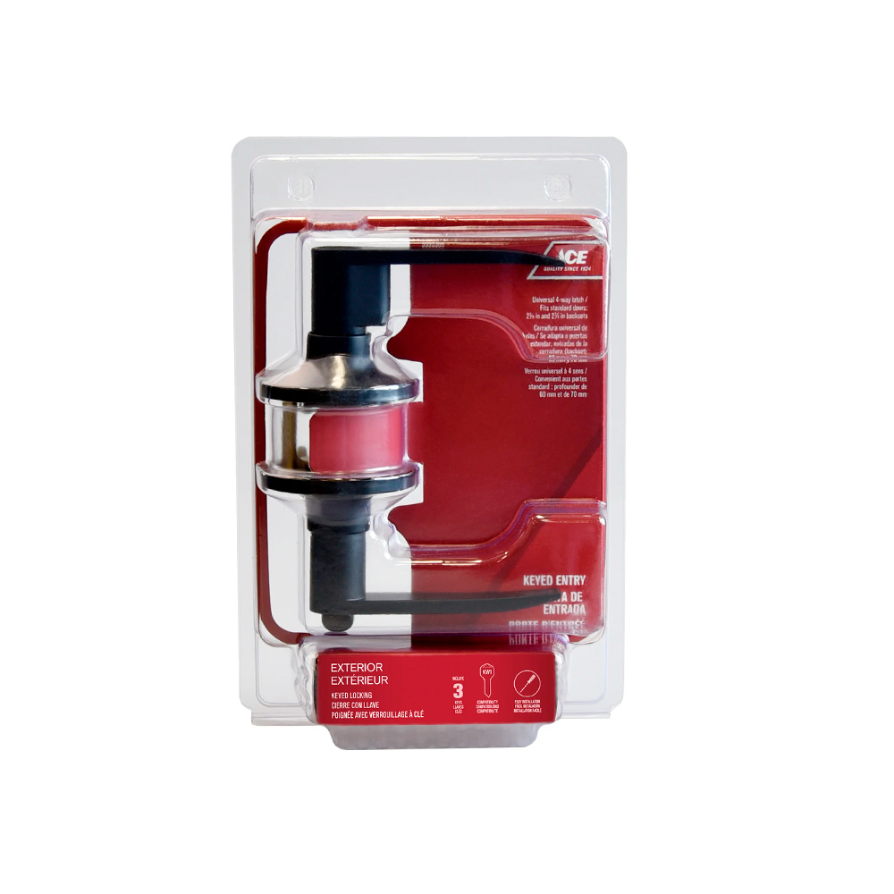 Cerradura manija recta con llave nero mate pestiño 60-70mm