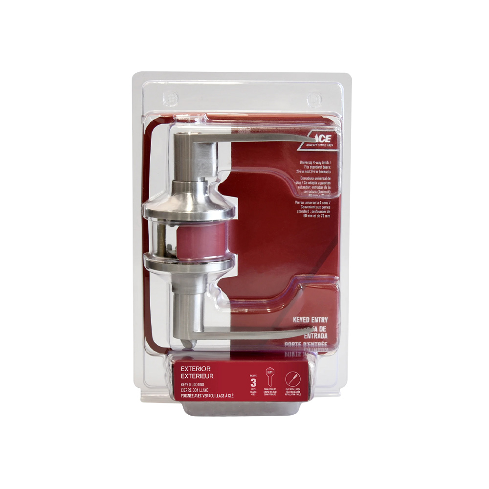 Cerradura manija recta con llave acero inoxidable pestiño 60-70mm