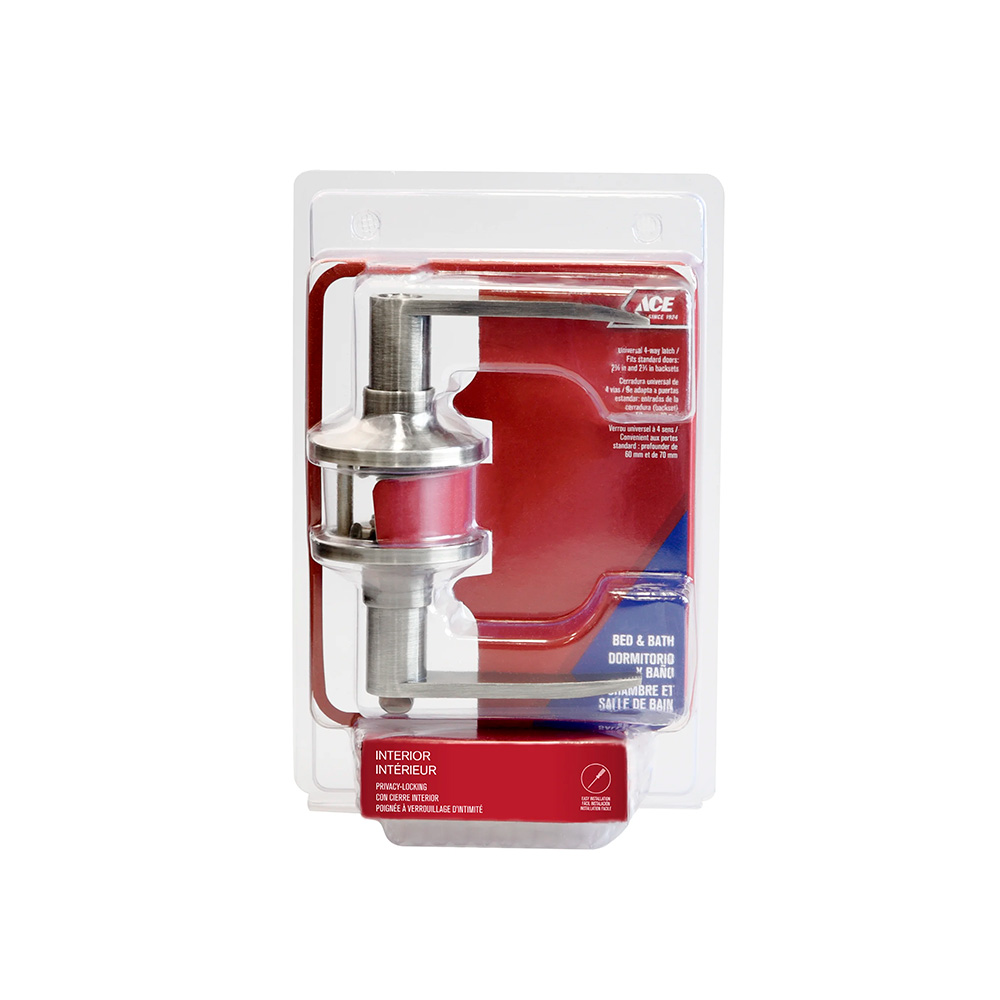 Cerradura dormitorio manija recta con seguro latón envejecido pestiño 60-70mm