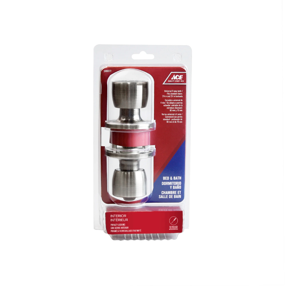 Cerradura dormitorio pomo con seguro latón envejecida pestiño 60-70mm