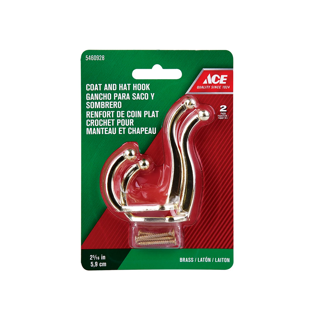 Gancho con tornillos 5.8cm dorado par