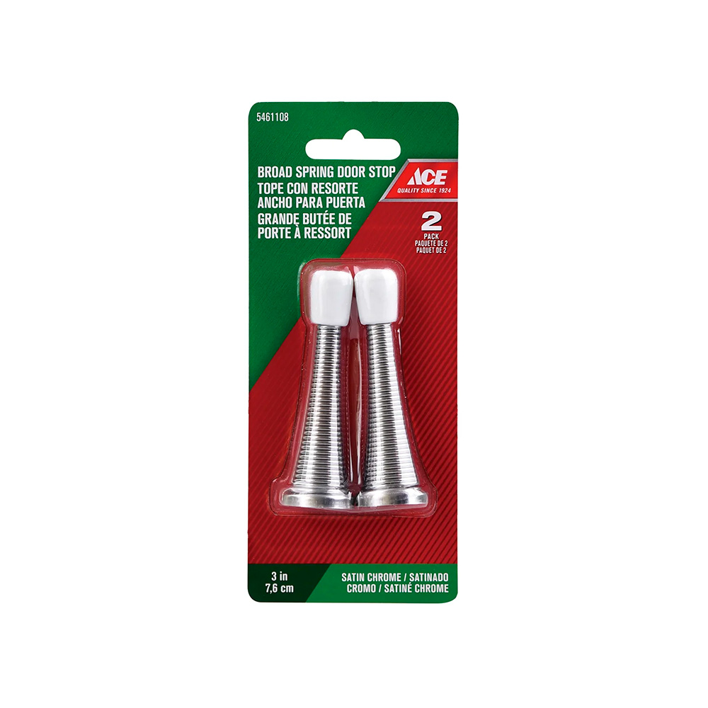 Tope para puerta de resorte 7.6cm satin cromado par