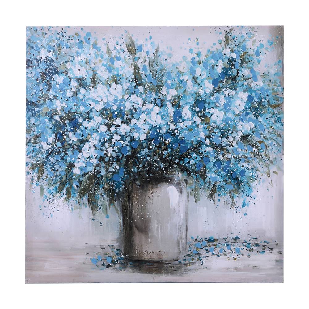Cuadro decorativo con marco de madera 60x60 cm al óleo