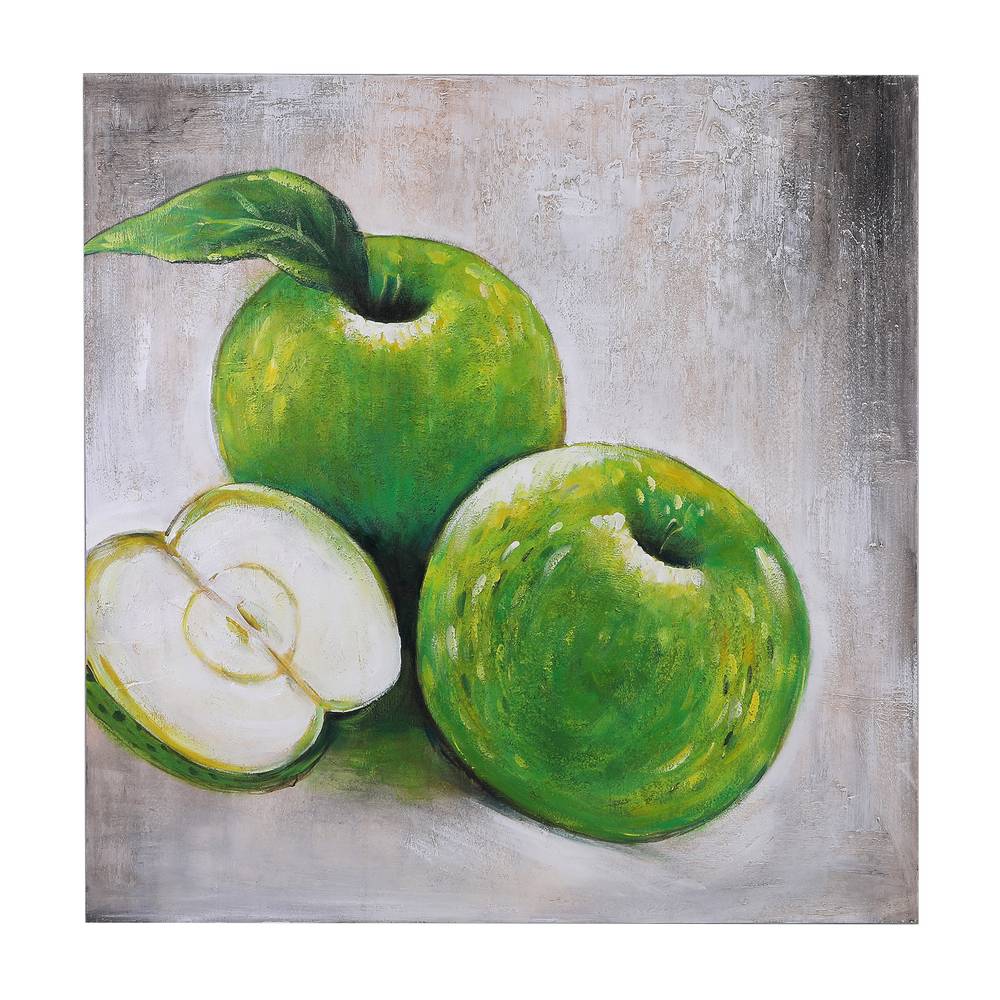 Cuadro decorativo con marco de madera 80x80 cm al óleo