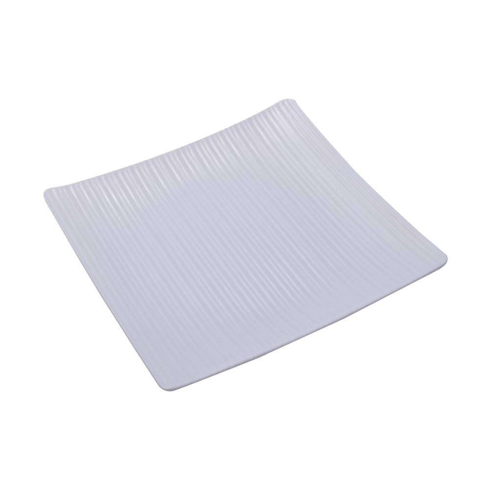 Plato cuadrado de melamina 22 cm blanco