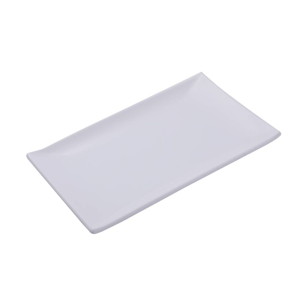 Plato rectangular de melamina 27x16.8 cm blanco