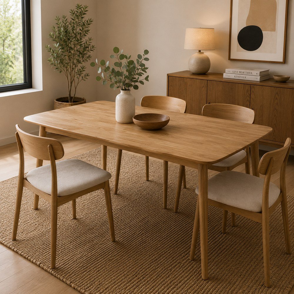 Mesa para comedor 80 x 130 cm color beige