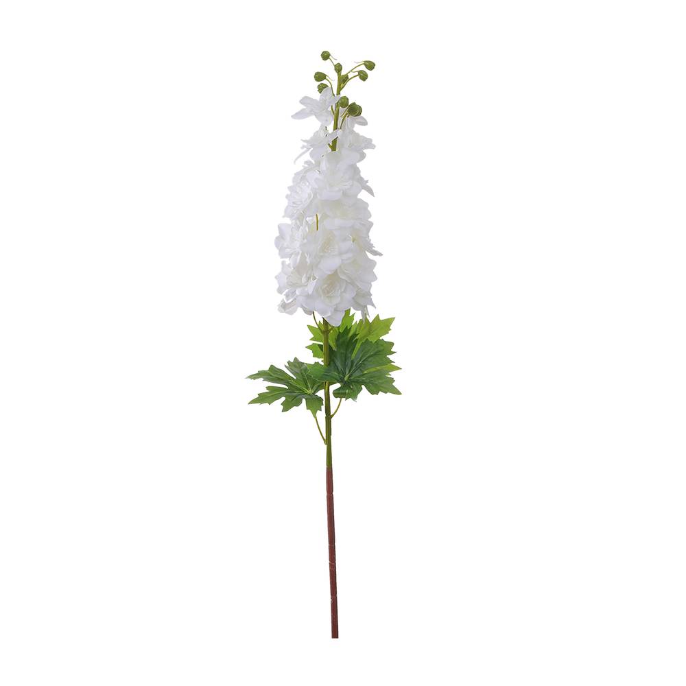 Planta artificial flor larkspur color blanco de 80 cm