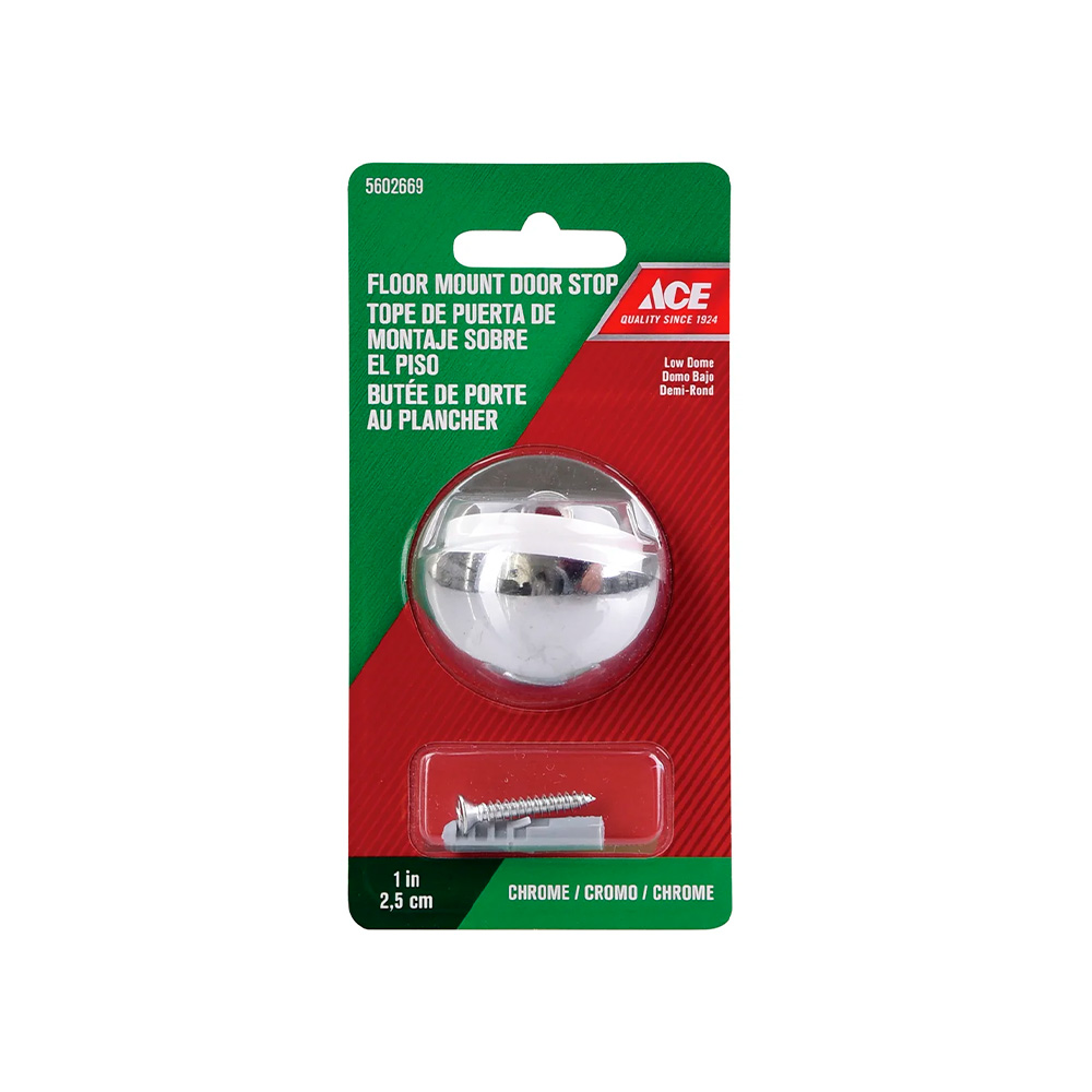 Tope para puerta metalico 2.5cm (1pulg) cromado par